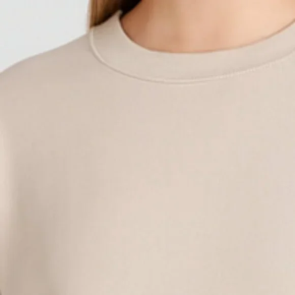 NWT Danskin Super Soft Stretch Beige Ivory Tunic Sweatshirt With Pockets - Picture 4 of 10